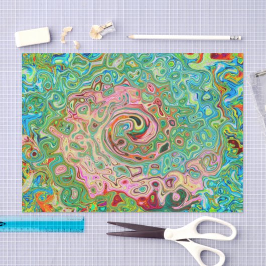 Retro Groovy Abstracte kleurrijke regenboogwervelk Tissuepapier (Craft)