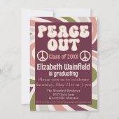 Retro Groovy Afstuderen - Vrede uit Kaart (Voorkant)