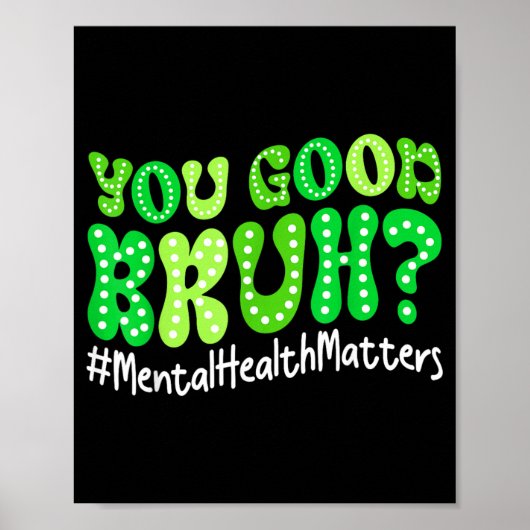 Retro Groovy Alles Goed Man Mentale Gezondheidsbew Poster (Voorkant)