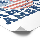 Retro Groovy America USA Smile Face Patriottisch 4 Poster (Hoek)