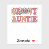 Retro Groovy Auntie Matching Family Sticker (Vel)