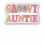 Retro Groovy Auntie Matching Family Sticker (Voorkant)