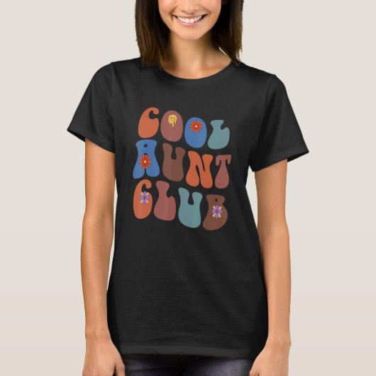 Retro Groovy Aunties Matching tante Cool Tunt Club T-shirt (Voorkant)