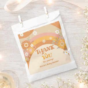 Retro groovy baby 70s floral dank u bedankzakje