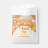 Retro groovy baby 70s floral dank u bedankzakje (Voorkant)