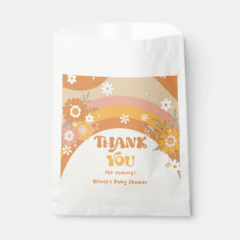 Retro groovy baby 70s floral dank u bedankzakje