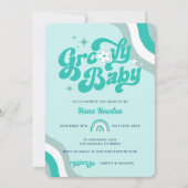 Retro Groovy Baby Boy Shower Kaart (Voorkant)