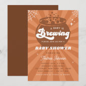 Retro Groovy Baby breekt halloween Baby shower Kaart (Voorkant / Achterkant)