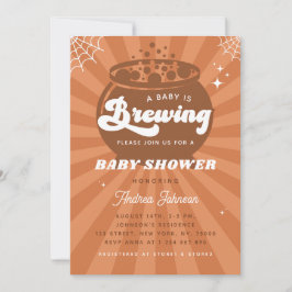 Retro Groovy Baby breekt halloween Baby shower Kaart