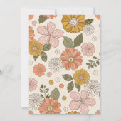 Retro Groovy Baby | Floral Boho Baby shower Kaart (Achterkant)