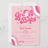 Retro Groovy Baby Girl Shower Kaart (Voorkant)