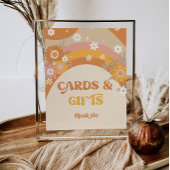 Retro groovy-baby kaarten en geschenken poster