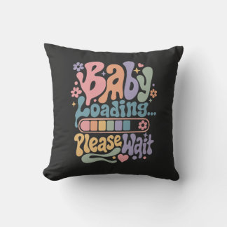Retro Groovy Baby Laden Even Geduld Moederschap Kussen