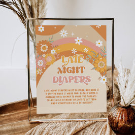 Retro groovy baby Late night diapers game Poster