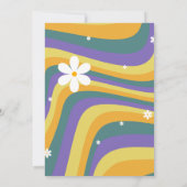 Retro Groovy Baby shower 70s 80s Girl Hippie Invit Kaart (Achterkant)