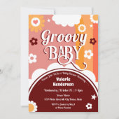 Retro Groovy Baby shower Invitation Kaart (Voorkant)