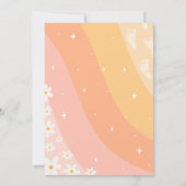 Retro Groovy Baby shower Invitation Kaart (Achterkant)