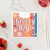 Retro Groovy Baby shower Servet (Insitu)