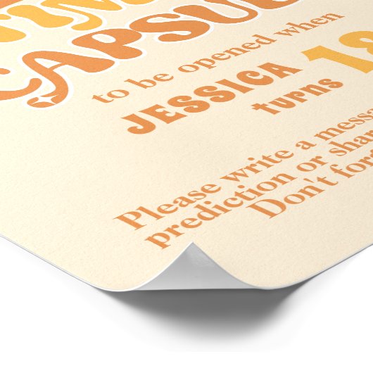 Retro Groovy baby tijd capsule verjaardag Poster (Hoek)