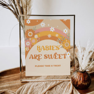 Retro groovy baby's zijn zoete baby showers poster