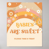 Retro groovy baby's zijn zoete baby showers poster (Voorkant)