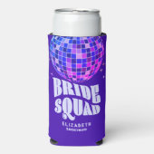 Retro Groovy Bachelorette Bruid Squad Bruidsmeisje Seltzer Blikjeskoeler (Seltzer Voorkant)