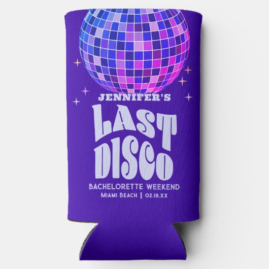 Retro Groovy Bachelorette Bruid Squad Bruidsmeisje Seltzer Blikjeskoeler (Achterkant)