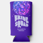 Retro Groovy Bachelorette Bruid Squad Bruidsmeisje Seltzer Blikjeskoeler (Voorkant)