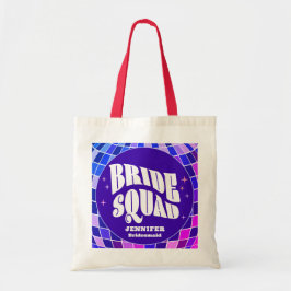 Retro Groovy Bachelorette Bruid Squad Bruidsmeisje Tote Bag