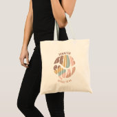 Retro Groovy Bachelorette Bruid Squad Bruidsmeisje Tote Bag (Voorkant (product))