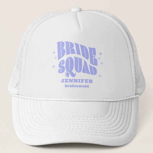 Retro Groovy Bachelorette Bruid Squad Bruidsmeisje Trucker Pet (Voorkant)