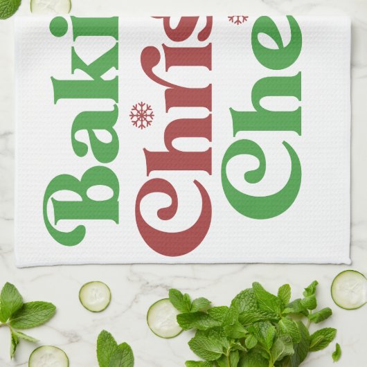 Retro Groovy bakken Kerstmis Cheer Theedoek (Gevouwen)