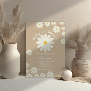 Retro Groovy Beige Daisy Baby in Bloemdouche Kaart