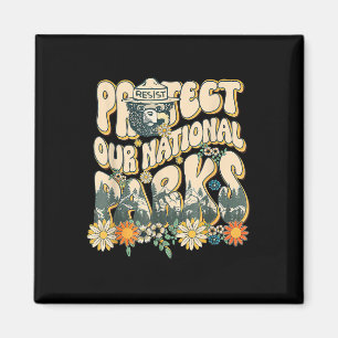 Retro Groovy Bescherm onze Nationale Parken Beer G Magneet