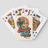 Retro Groovy Best Bonus Pap Ever Foto Fathers Day Pokerkaarten (Achterkant)