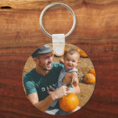 Retro Groovy Best Bonus Pap ooit Foto Naam Sleutelhanger (Achterkant)