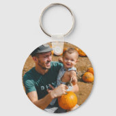 Retro Groovy Best Bonus Pap ooit Foto Naam Sleutelhanger (Achterkant)