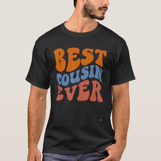 Retro Groovy Best Cousin Ever Wavy Hippie Boho 70s T-shirt (Voorkant)