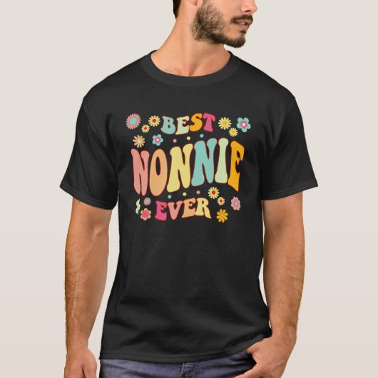 Retro Groovy Beste Nonnie Ooit Moederdag T-shirt (Voorkant)