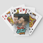 Retro Groovy Beste vader ooit Fotovaders Dag Pokerkaarten (Achterkant)