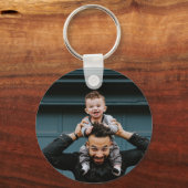 Retro Groovy Beste vader op naam Jaar Foto Sleutelhanger (Achterkant)