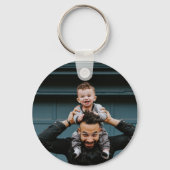 Retro Groovy Beste vader op naam Jaar Foto Sleutelhanger (Achterkant)