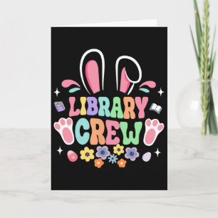 Retro Groovy Bibliotheek Bemanning Bibliothecaris Kaart