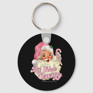 Retro Groovy Big Nick Santa Energy Roze Santa Chri Sleutelhanger