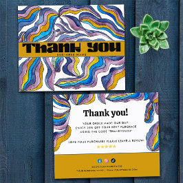 Retro Groovy Blauwe Paarse Zakelijke Insteekkaart