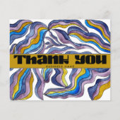 Retro Groovy Blauwe Paarse Zakelijke Insteekkaart (Voorkant)