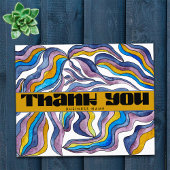 Retro Groovy Blauwe Paarse Zakelijke Pakket Inlegv