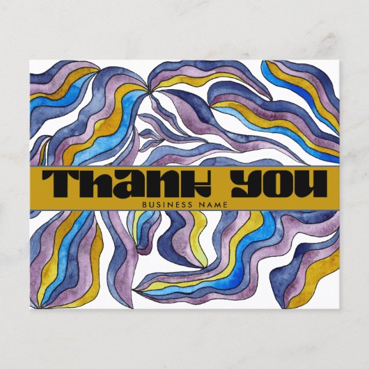 Retro Groovy Blauwe Paarse Zakelijke Pakket Inlegv (Voorkant)