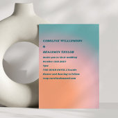 Retro Groovy Blauwgroen Roze Sinaasappel Gradient Kaart