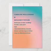 Retro Groovy Blauwgroen Roze Sinaasappel Gradient  Kaart (Voorkant)